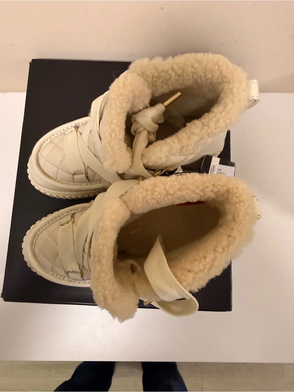 Sorel Quilted Faux-Shearling Winter Boot - Cream